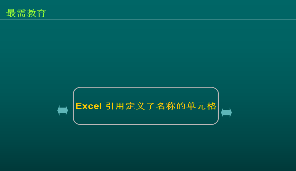 Excel 引用定義了名稱的單元格