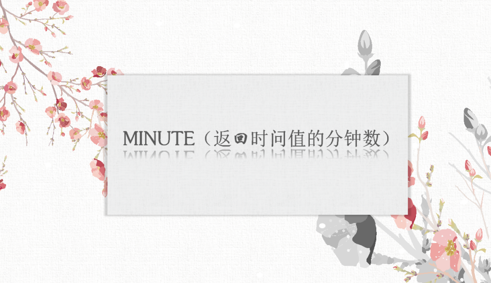 MINUTE（返回時問值的分鐘數(shù)）