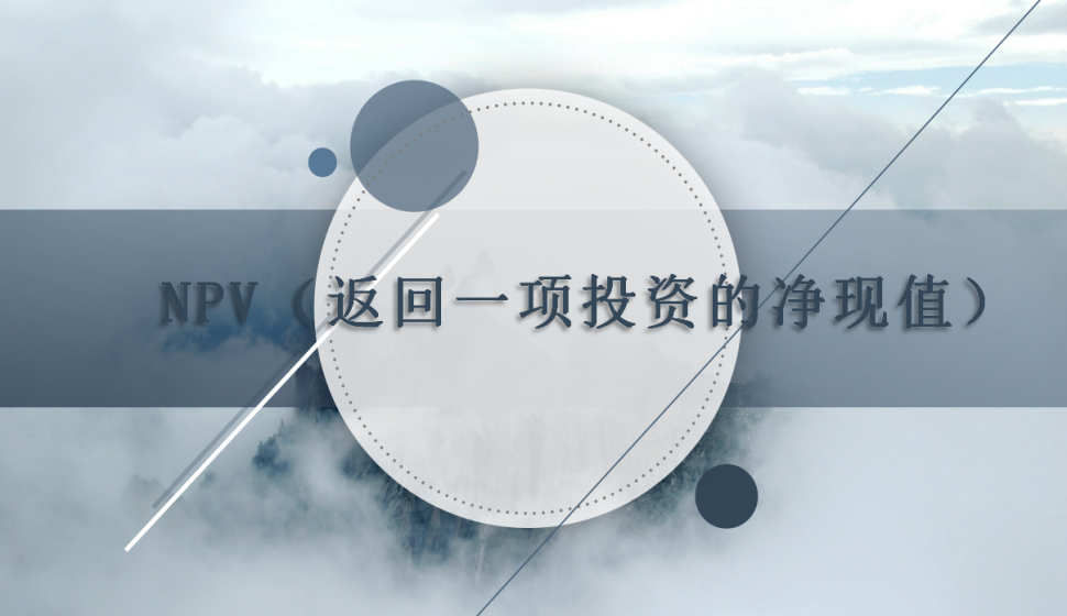 NPV（返回一項投資的凈現(xiàn)值）